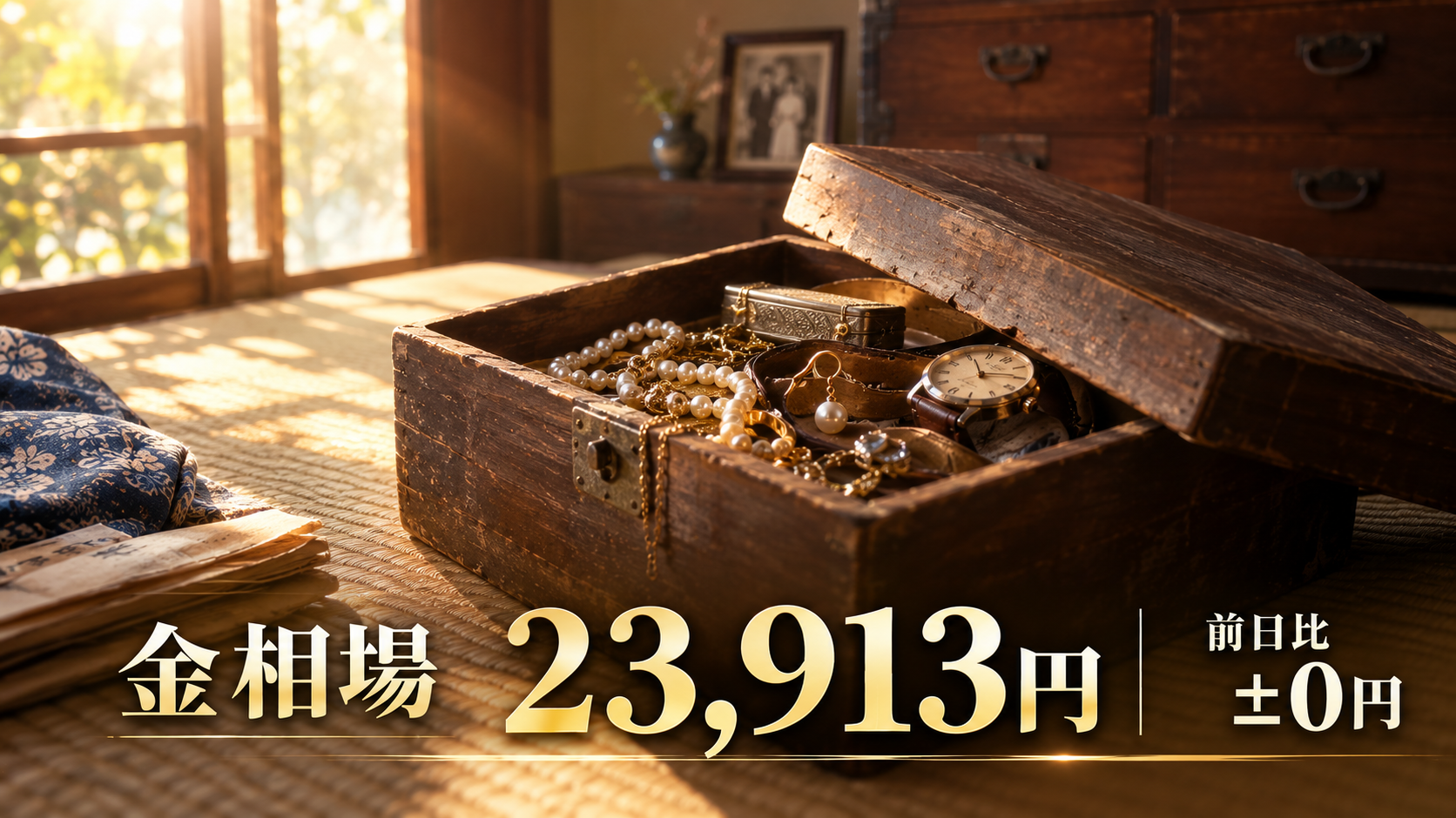 金相場23,913円、前日比±0円！相場が動かない日にこそ見直したい「眠っている価値」