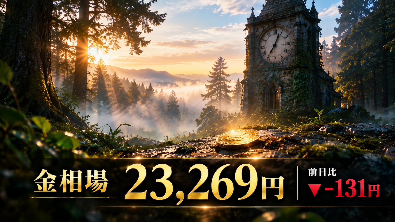 金相場23,269円、前日比-131円！FRB会合目前、原油高とインフレが金相場を揺らす