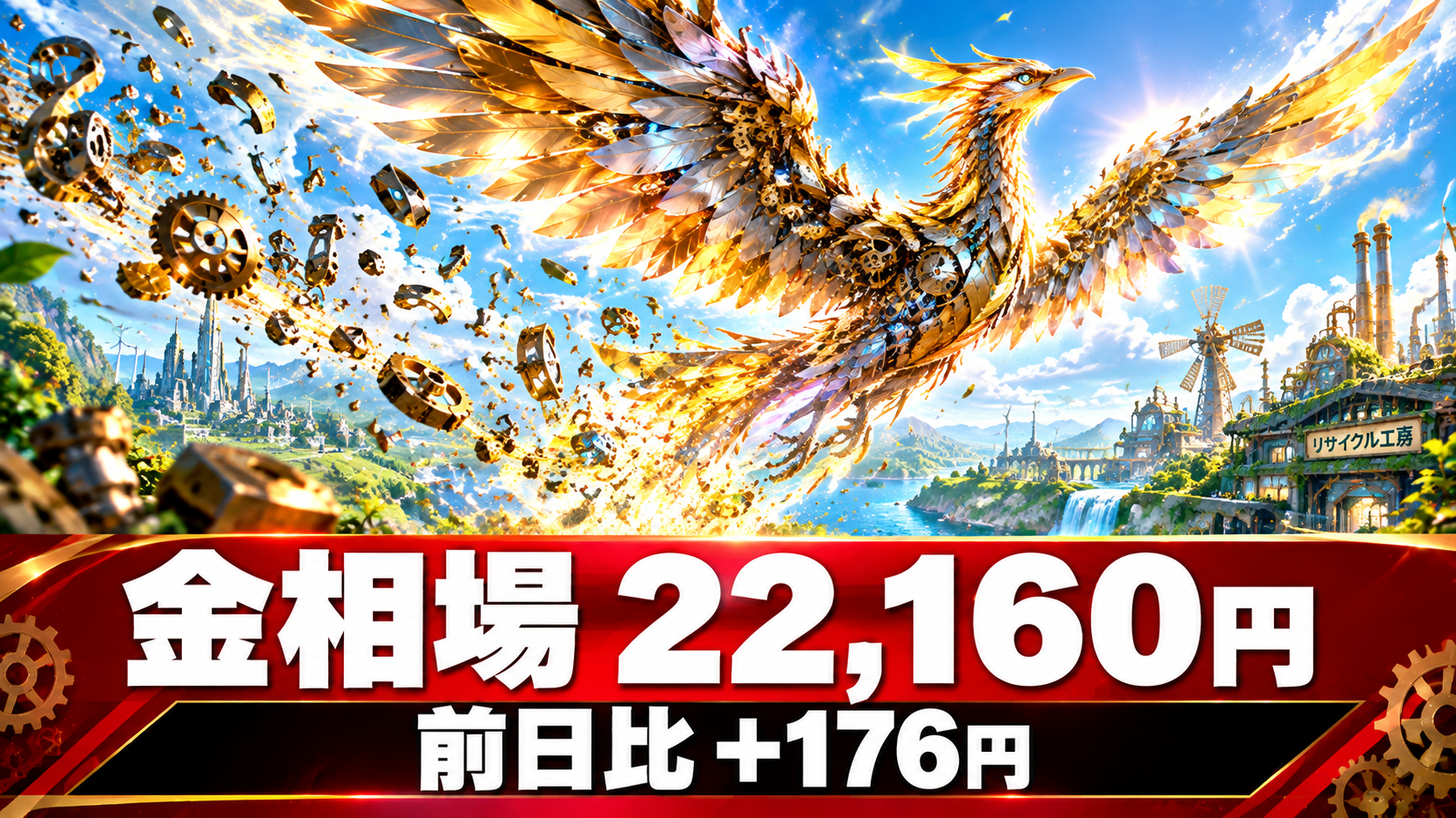 金相場22,160円、前日比+176円。身近な品物に眠る価値を見直してみませんか？