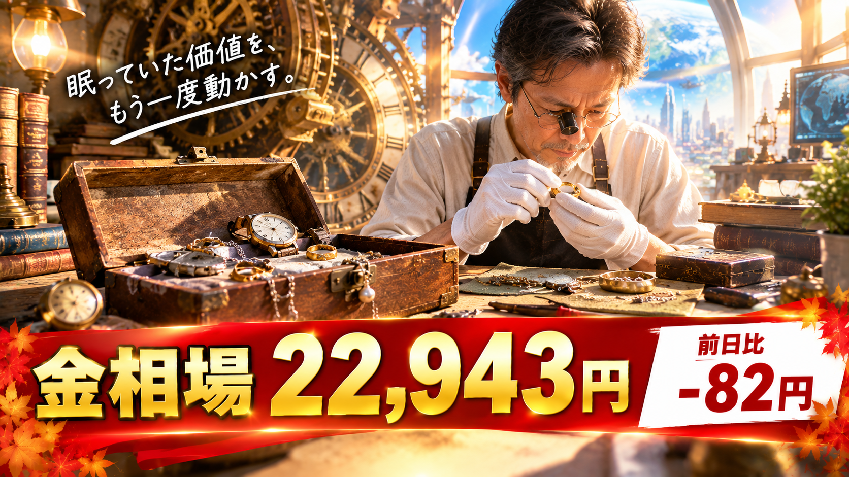 金相場22,943円、前日比-82円。動く市場の中で「眠っている価値」を見直す