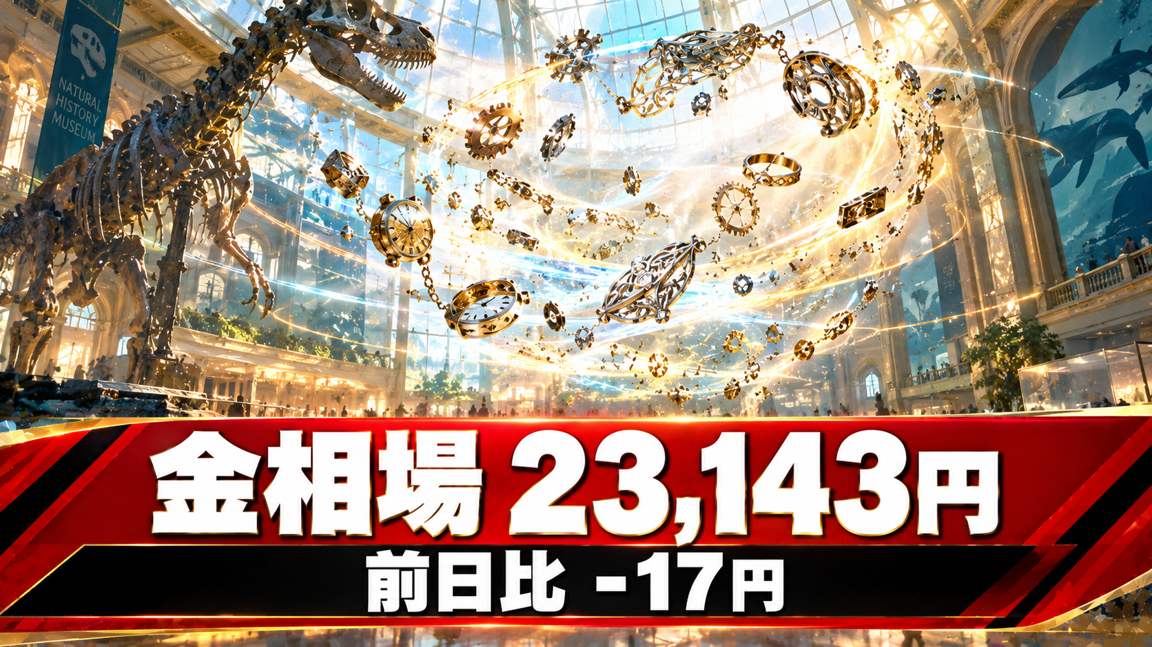 金相場23,143円、前日比-17円。古いものに思いがけない価値が眠っているかもしれません