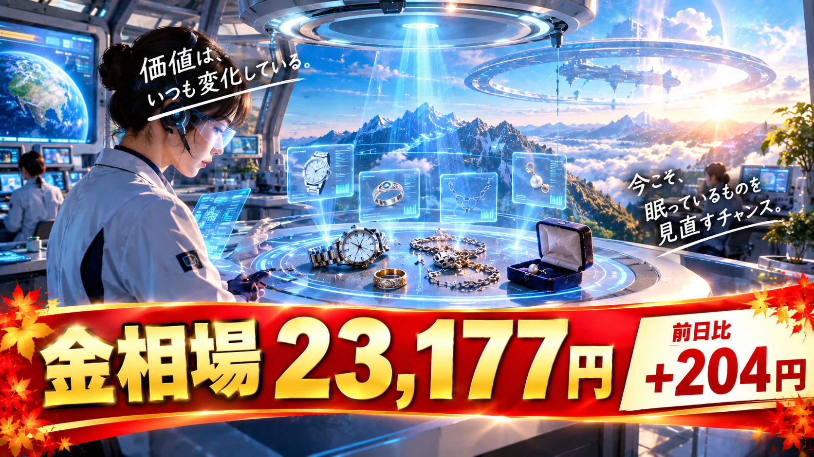 金相場23,177円、前日比+204円！上昇した金相場から考える「価値を見極める」ということ